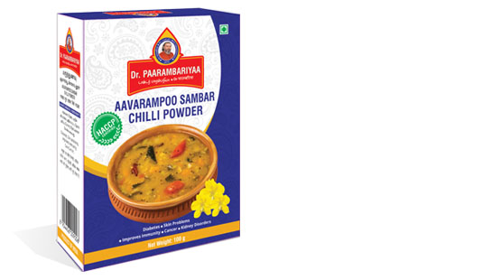 Aavaarampoo Sambar Chilli Powder - Dr Paarambariyaa Herbal Products